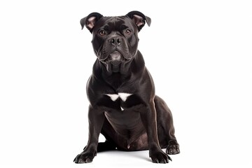 Staffordshire Bull Terrier dog isolated on white background. Generative AI