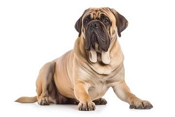 Obraz premium Neapolitan Mastiff dog isolated on white background. Generative AI