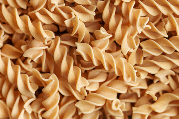 Pasta from chickpeas. Gluten-free fusilli pasta.