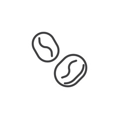 Coffee beans line icon