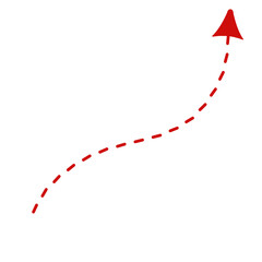 Fototapeta premium Red dotted line arrow. 