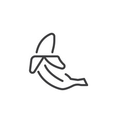 Peeled banana line icon