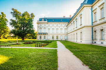 the Festetics Palace is located in the town of Keszthely, Zala, Hungary, near the Lake Balaton....