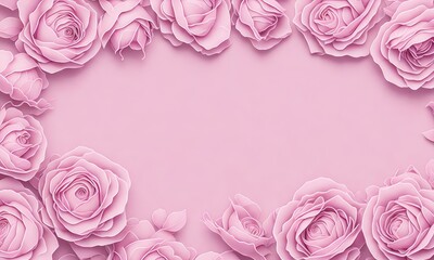 pink roses frame ai generative
