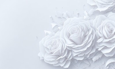 white rose on blue background ai generative
