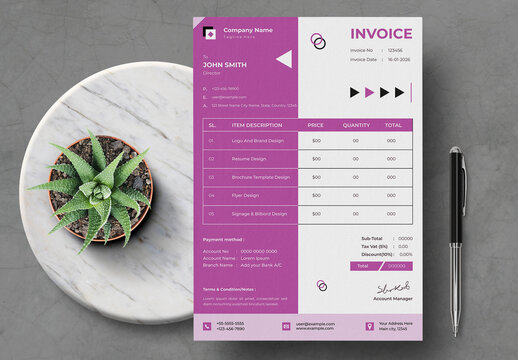 Business Invoice Design Template