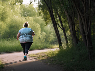 Fototapeta premium overweight woman exercising, generated AI, generated, AI