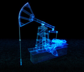 Oil rig energy industrial machine for petroleum. Nodding donkey. Oil pump jack