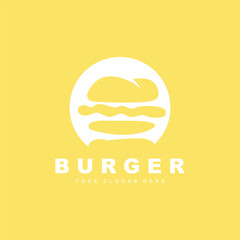 Burger Logo, Fast Food Design, Bread And Vegetables Vector, Fast Food Restaurant Brand Icon Illustration