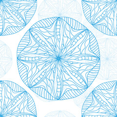 background with blue circles. Vector illustration