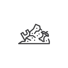 Garbage dump line icon