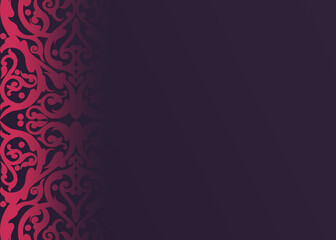 Obraz na płótnie Canvas Purple and red background with a dark purple . Arabesque shadow, you can use it as overlay layer on any photo.Abstract background with traditional ornament