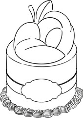 hand drawn durian theme cake