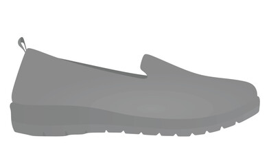 Grey loafer shoes. vector illustration