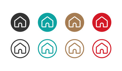 Web home flat vector icons for apps and websites