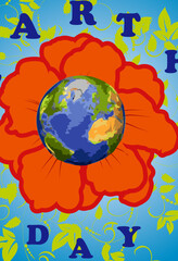 Naklejka premium composition for earth day with flower and planet earth