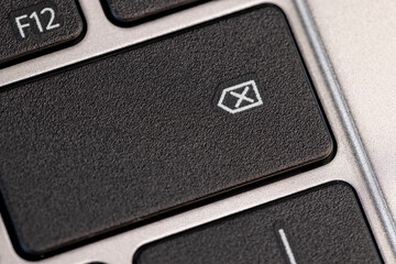 Black Plastic Keyboard from Computer, close up