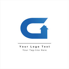 simple logo letter G with real estate design