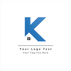 simple design letter K with real estate logo