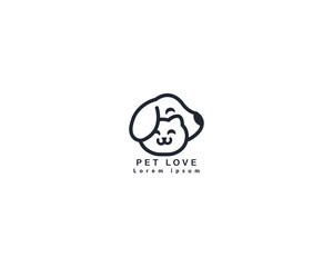 Dog and cat logo design template vector, line of pet logo design suitable for pet shop, store, caffe, business, hotel, veterinary clinic, Domestic animal vector illustration logotype, sign, symbol.