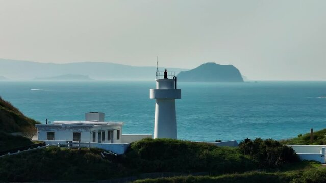 Aerial view of Bitou Cape Lighthouse,Taiwan.