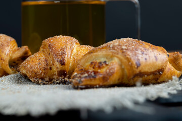 Bagels made of cottage cheese dough stuffed with cottage cheese and raisins