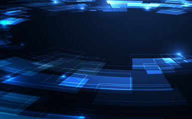 Abstract futuristic blue template design of artwork decorative style. Geometric pattern with of new design decorative background.