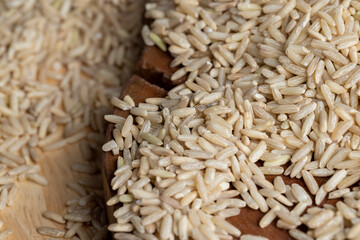Natural brown rice for cooking healthy food
