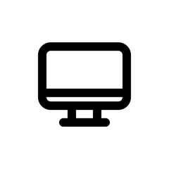 TV monitor, line web or mobile interface vector icon