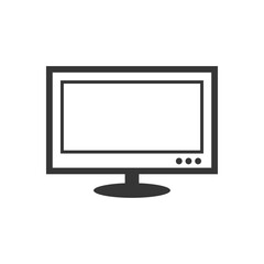 TV set outline single isolated vector icon