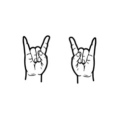 vector illustration of metal hands pose