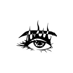 vector illustration of eye with fire concept
