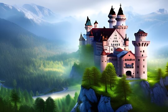 Fairy Tale Castle in the Mountains