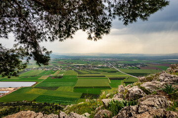 View of the Lower Galilee from the Mount Precipice, Nazareth, Israel 