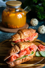 smoked salmon with herbs