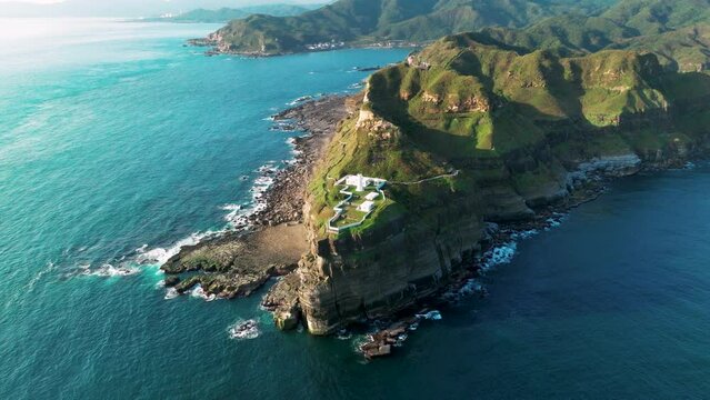 Aerial view of Bitou Cape Lighthouse,Taiwan.