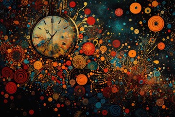 Time Paradox: An Abstract Painting of the Cosmic Illusion 7 - obrazy, fototapety, plakaty
