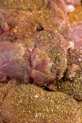 pickled meat with aromatic spices and herbs