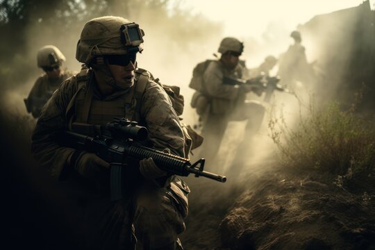 U.S. marines in action, generative AI