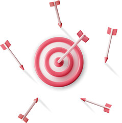 3D Target with Arrow in Center Icon
