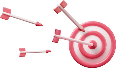 3D Target with Arrow in Center Icon