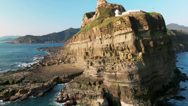 Aerial view of Bitou Cape Lighthouse,Taiwan.