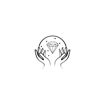 diamond logo vector template. symbol for cosmetics and packaging, jewellery, hand crafted or beauty products