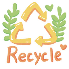 Recycle symbol cartoon