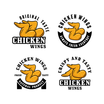 Chicken wings vector design logo collection