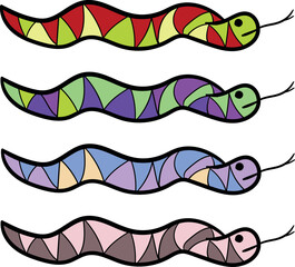 The snake with different scale design is decorated for different cultural celebrations.