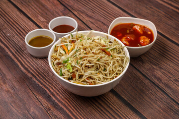 Chili chicken and veg chowmein