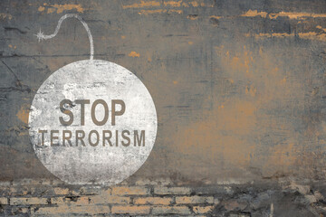 Stop terrorism sign