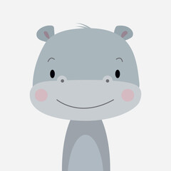 cute hippo vector illustration
