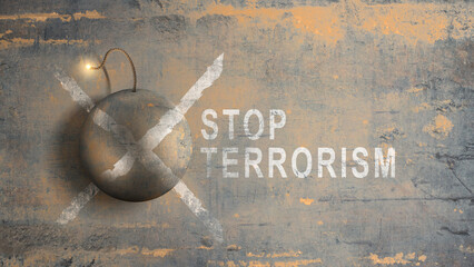 Stop terrorism sign